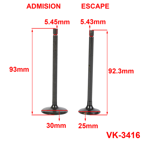 VALVULAS HONDA CG DI 125CC (JGO) 3B (VK-3416)