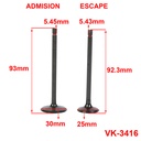 VALVULAS HONDA CG DI 125CC (JGO) 3B (VK-3416)