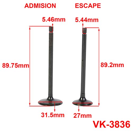 VALVULAS HONDA NX 150 / CBX 200 A/E (JGO) 3B (VK-3836)