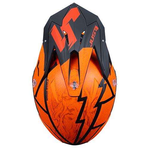 CASCO JUST1 J39 POSEIDON FLUOR ORANGE/RED/BLACK L
