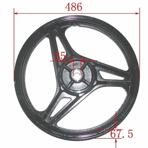 ARO DE LLANTA COMPLETO ALUMINIO TRAS. YAMAHA YBR 125 STD