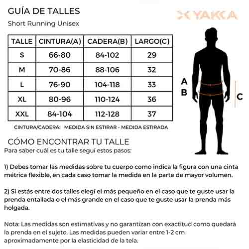 SHORT RUNNING UNISEX GRIS TALLE M YAKKA (4009)