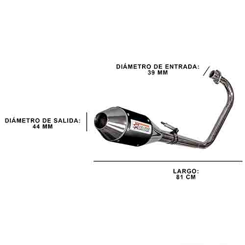 ESCAPE HONDA CG TITAN 150CC ST2 INOX STYLE NEGRO PAOLUCCI (EM150CG24-NE)