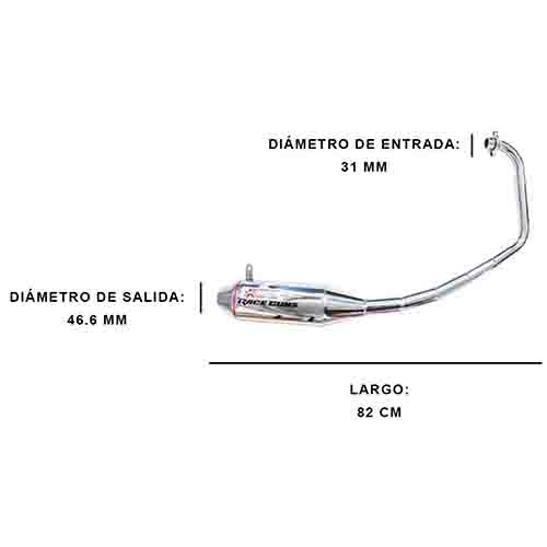 ESCAPE MOTO BAJAJ ROUSER 135 ST2 CROMO DEPORTIVO PAOLUCCI (EM135ROUSER-22-C/D)