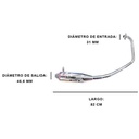 ESCAPE MOTO BAJAJ ROUSER 135 ST2 CROMO DEPORTIVO PAOLUCCI (EM135ROUSER-22-C/D)