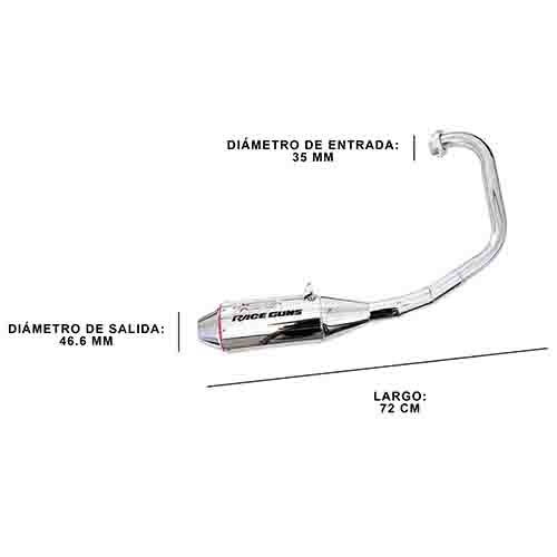 ESCAPE MOTO BAJAJ ROUSER RS 200CC ST2 CROMO NS200FI PAOLUCCI (EM200ROUSERRS-22-D)