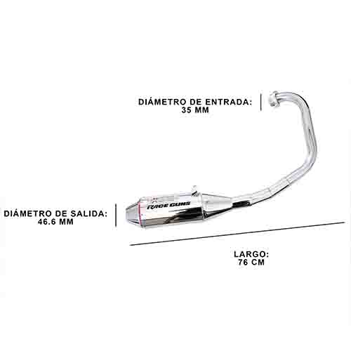 ESCAPE MOTO BAJAJ ROUSER RS 200CC ST3 CROMO NS200FI PAOLUCCI (EM200ROUSERRS-32-D)