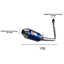 ESCAPE MOTO HONDA 250 TWISTER +290 ST2 CROMO AZUL SILEN ALUM RACING/COMP PAOLUCCI (EM250TW-23-R+290A