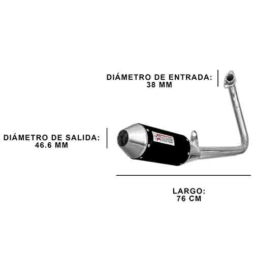 ESCAPE MOTO HONDA 250 TWISTER +290 ST2 CROMO NEGRO SILEN ALUM RACING/COMP PAOLUCCI (EM250TW-23-R+29