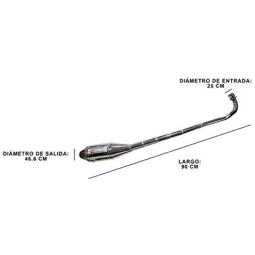 ESCAPE MOTO HONDA BIZ 125 ST2 CROMO DEPORTIVO PAOLUCCI (EM125HBIZ-22-C/D)