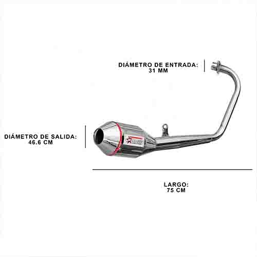 ESCAPE MOTO HONDA CB 125F ST2 CROMO PAOLUCCI (EM125HCBF-22-D)