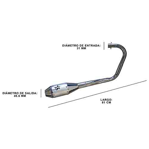 ESCAPE MOTO HONDA CG TITAN 150 ST2 SILEN ALUMINIO COMPETICIÓN PAOLUCCI (EM150CG-23-R+200)