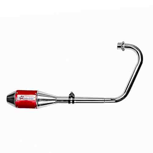 ESCAPE MOTO HONDA CG TITAN 150 ST2 SILEN ALUMINIO CROMADO STYLE ROJO PAOLUCCI (EM150CG-23-SRO)