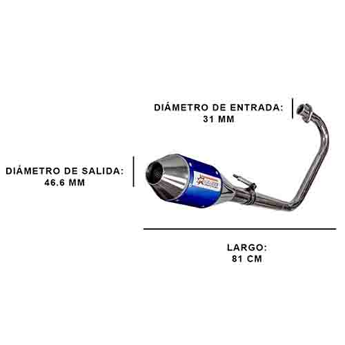 ESCAPE MOTO HONDA CG TITAN 150 ST2 STYLE AZUL DEPORTIVO PAOLUCCI (EM150CG23-SAZ)