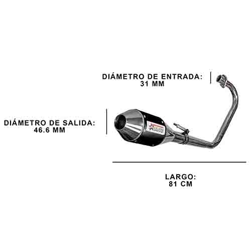 ESCAPE MOTO HONDA CG TITAN 150 ST2 STYLE NEGRO DEPORTIVO PAOLUCCI (EM150CG23-SNE)