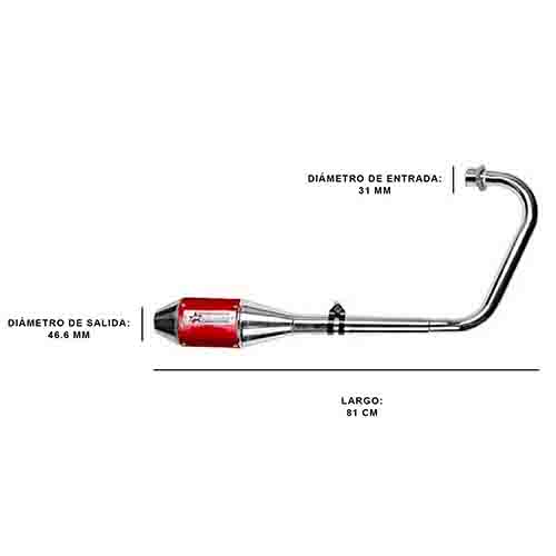 ESCAPE MOTO HONDA CG TITAN 150 ST2 STYLE ROJO DEPORTIVO PAOLUCCI (EM150CG23-SRO)