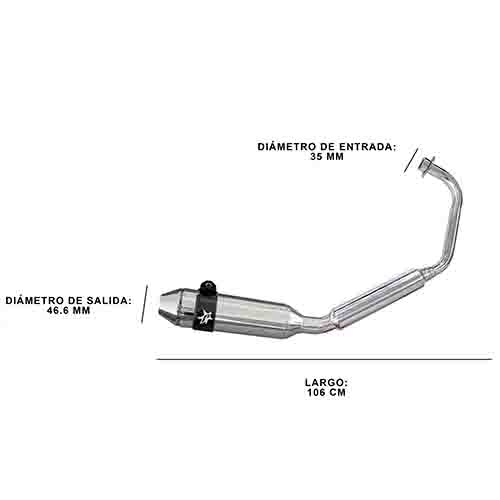 ESCAPE MOTO HONDA NEW TWISTER CB 250 ST3 CROMO  DEPORTIVO CON SORDINA PAOLUCCI (EM250NEWCB-32-C)