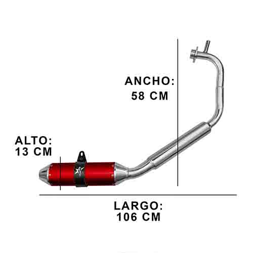 ESCAPE MOTO HONDA NEW TWISTER CB 250CC ST3 STYLE ROJO PAOLUCCI (EM250NEWCB33-SRO)