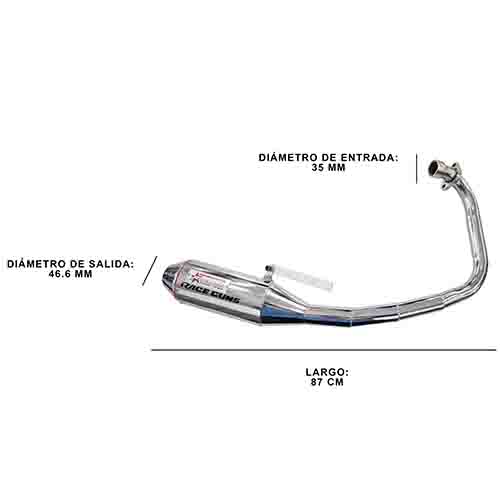 ESCAPE MOTO HONDA TORNADO XR 250 ST2 CROMO DEPORTIVO POR ABAJO PAOLUCCI (EM250TXR-22-DOWN)