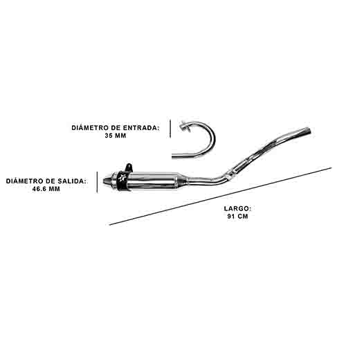 ESCAPE MOTO HONDA TORNADO XR 250 ST2 CROMO DEPORTIVO POR ARRIBA PAOLUCCI (EM250TXR-22-C-UP)