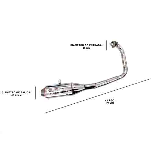 ESCAPE MOTO HONDA TWISTER CBX 250 ST2 CROMO DEPORTIVO PAOLUCCI (EM250CBX-22-C/D)