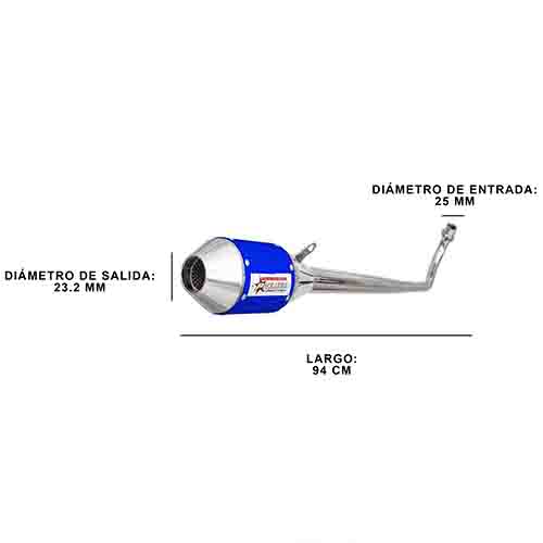 ESCAPE MOTO HONDA WAVE S 110CC ST2 STYLE AZUL PAOLUCCI (EM110WAVES23-SAZ)