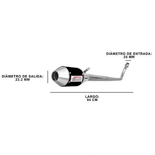 ESCAPE MOTO HONDA WAVE S 110CC ST2 STYLE NEGRO PAOLUCCI (EM110WAVES23-SNE)