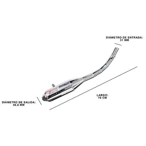 ESCAPE MOTO MOTOMEL SKUA 150 ST2 CROMO DEPORTIVO POR ARRIBA SLIP ON PAOLUCCI (EM150SKUA-22-C/D-S-ON)