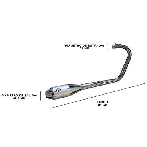 ESCAPE MOTO RX 150 ST2 SILEN ALUMINIO RACING/COMP PAOLUCCI (EM150RX23-C+200)