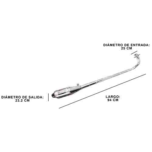 ESCAPE MOTO WAVE S 110CC ST2 CROMO DEPORTIVO PAOLUCCI (EM110WAVES22-C/D)