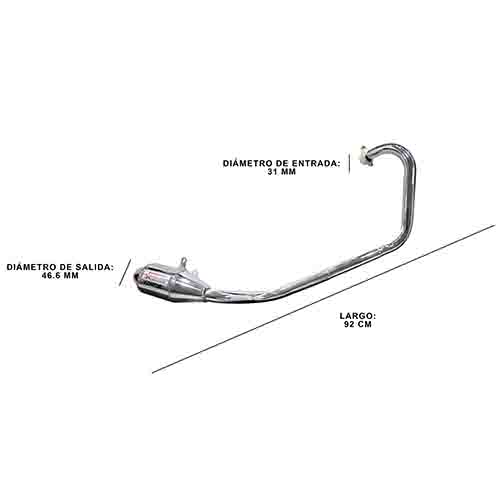 ESCAPE MOTO YAMAHA FZ FI 2.0 150 ST2 CROMO DEPORTIVO PAOLUCCI (EM150FZFI-22-C/D-2.0)