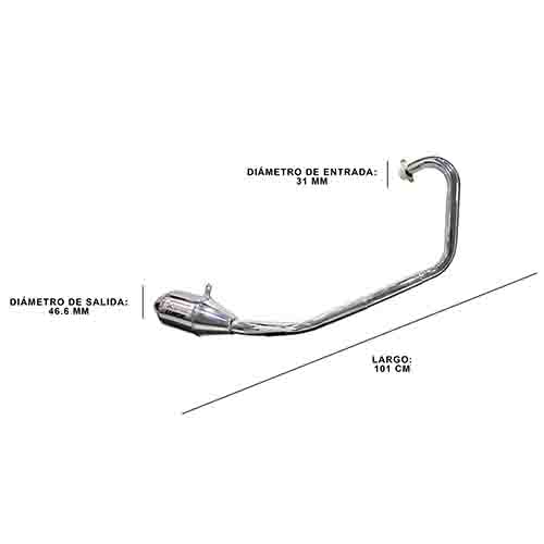 ESCAPE MOTO YAMAHA FZ16 160 ST2 CROMO DEPORTIVO PAOLUCCI (EM160FZ16-22-C/D)