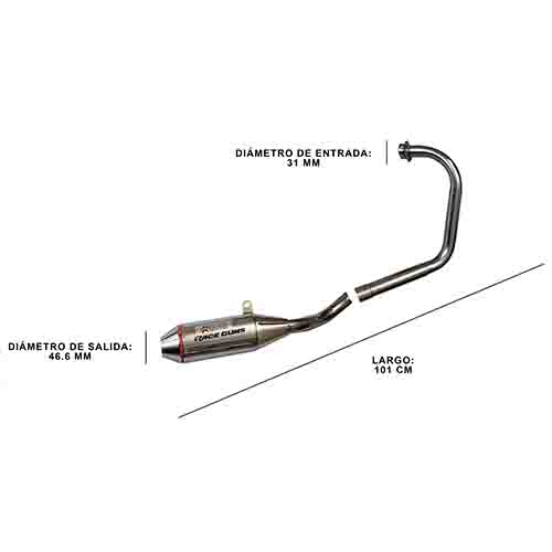 ESCAPE MOTO YAMAHA FZ16 160 ST3 CROMO DEPORTIVO SIN SORDINA PAOLUCCI (EM160FZ16-32-C/D)