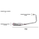 ESCAPE MOTO YAMAHA FZ25 250 ST2 CROMO DEPORTIVO PAOLUCCI (EM250FZ25 22-C/D)