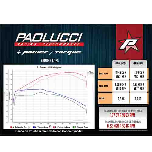 ESCAPE MOTO YAMAHA FZ25 250 ST2 CROMO DEPORTIVO PAOLUCCI (EM250FZ25 22-C/D)