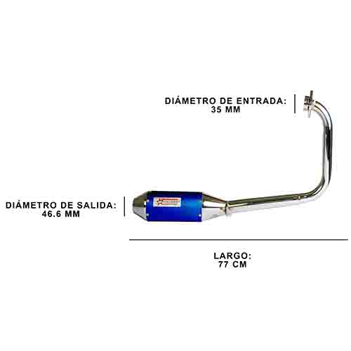 ESCAPE MOTO YAMAHA FZ25 ST2 STYLE AZUL PAOLUCCI (EM250FZ2523-SAZ)