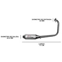 ESCAPE MOTO YAMAHA FZ25 ST2 STYLE GRIS PAOLUCCI (EM250FZ2523-SGR)