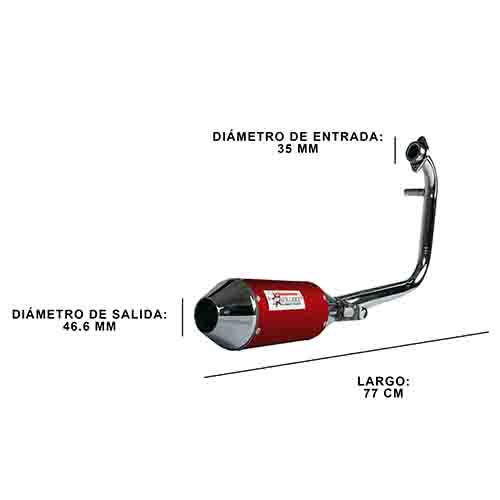 ESCAPE MOTO YAMAHA FZ25 ST2 STYLE ROJO PAOLUCCI (EM250FZ2523-SRO)