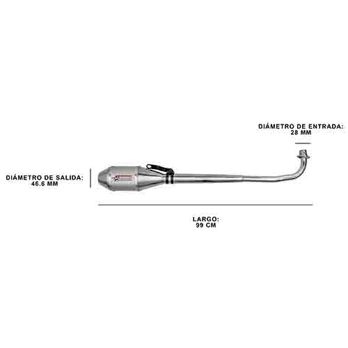 ESCAPE MOTO YAMAHA NEW CRYPTON 110 ST2 CROMO DEPORTIVO PAOLUCCI (EM110-22-C/D)