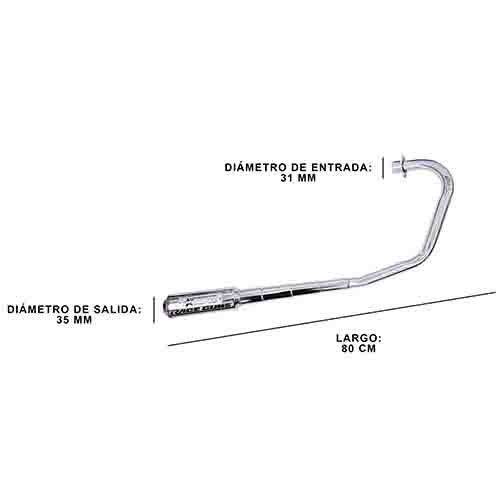 ESCAPE MOTO YAMAHA YBR 125 ST1 CROMO DEPORTIVO PAOLUCCI (EM125YBR-12-C/D)