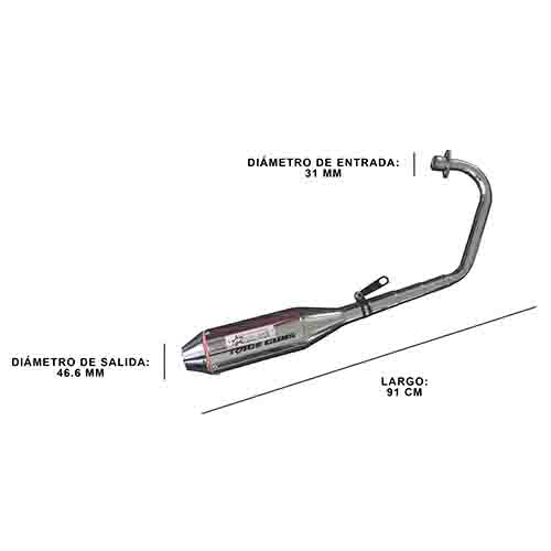 ESCAPE MOTO ZANELLA RX 150 ST3 CROMO DEPORTIVO (VARILLERO) CON SORDINA PAOLUCCI (EM150RX32-C/DV)