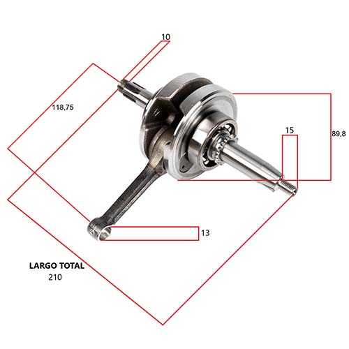 CIGUEÑAL COMPLETO HONDA C100 BIZ/GILERA SMASH 110 CORTO STD