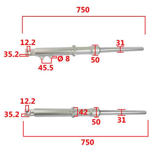 PIERNA DELANTERA COMP. ZANELLA RX150/RD150/CE150 (JGO) STD