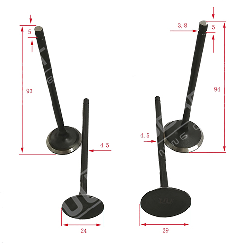 VALVULAS BAJAJ ROUSER NS 200 (4 PCS)  STD