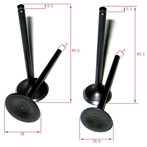 VALVULAS HONDA XR250 TORNADO/CBX250 TWISTER AD28X83.5 23.6X83.2 (4pcs) STD