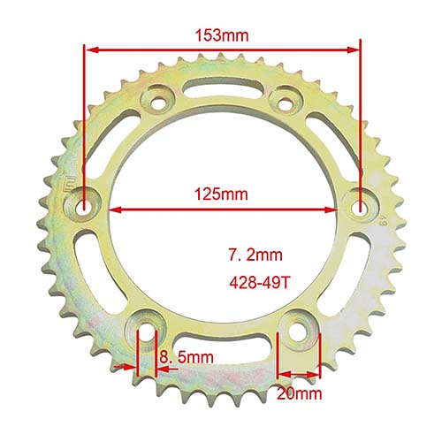 KIT TRANSMISION HONDA XR 150L (49/17) 428H-132L C/CAD. DOR STD