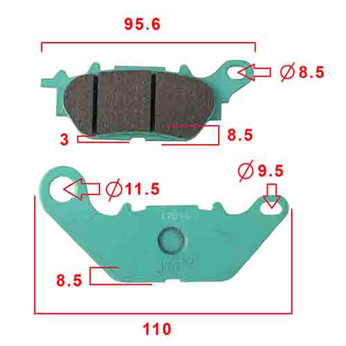 PASTILLA DE FRENO YAMAHA YBR125 ED FACTOR CHINA/NEW CRYPTON TRAS/R15. FA464 STD