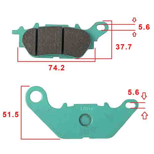 PASTILLA DE FRENO YAMAHA YBR125 ED FACTOR CHINA/NEW CRYPTON TRAS/R15. FA464 STD