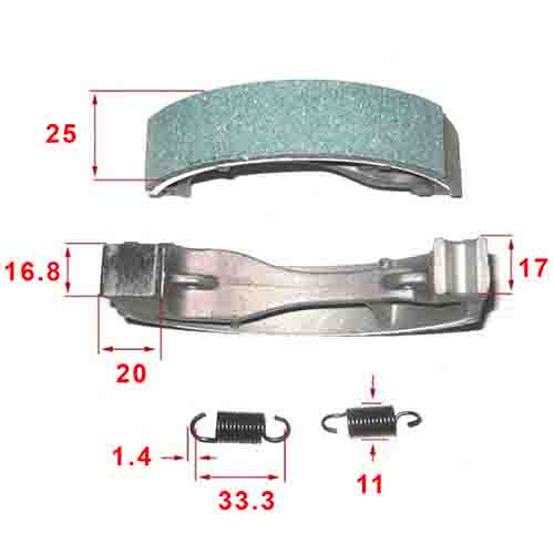 ZAPATA DE FRENO HONDA CBX250 TWISTER/XR250 TORNADO/HONDA ELITE M/N STD