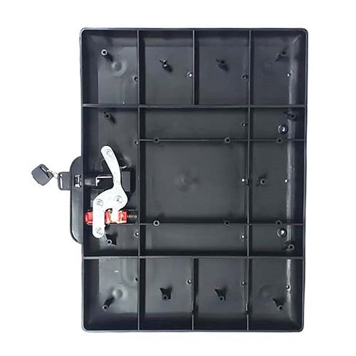 BASE DESMONTABLE EXTRAIBLE PARA CAJA DE DELIVERY - C/2 LLAVES KIT E INSTRUCTIVO PLASTICA VC (1099)